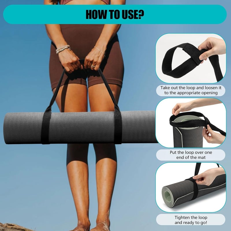 CINDALOG Yoga Mat Carrier Strap, Adjustable Thick Straps Sling for Carrying Large Mats, Stretching Band - Image 4